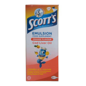 Scott’s Emulsion Orange Cod Liver Oil with Vitamins A & D for Immunity & Growth 100ml
