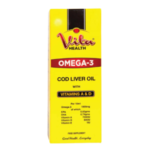 Vita Health Omega-3 Cod Liver Oil 200ml – With Vitamins A & D for Immunity, Brain & Bone Support
