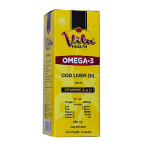 Vita Health Omega-3 Cod Liver Oil 100ml – With Vitamins A & D for Immunity, Brain & Bone Support