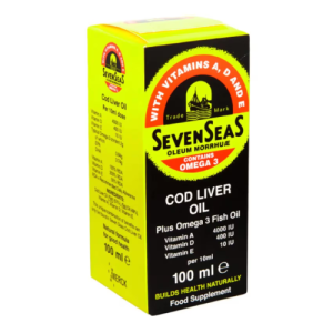 Seven Seas Cod Liver Oil Plus Omega-3 Fish Oil 100ml – With Vitamins A, D & E for Immunity, Brain & Bone Health