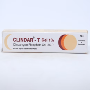 CLINDAR-T Gel 1% – 10g Clindamycin Phosphate Acne Treatment (Colourless & Non-Greasy)