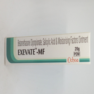 EXEVATE-MF Ointment 20g – Betamethasone Dipropionate, Salicylic Acid & Moisturising Factors for Psoriasis and Skin Inflammation