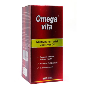 Omega Vita Cod Liver Oil Supplement – DHA-Rich Formula for Brain & Immune Health (200ml)