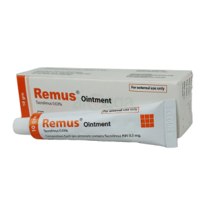 Remus Ointment 0.03% Tacrolimus – 10g Tube for Eczema & Skin Inflammation Relief