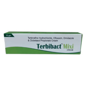 Terbibact Mixi Cream – 15g Terbinafine, Ofloxacin, Ornidazole & Clobetasol for Fungal, Bacterial & Inflammatory Skin Conditions
