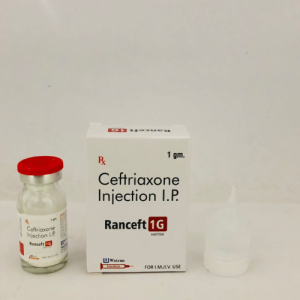 Ceftriaxone 1g Injection – Broad-Spectrum Antibiotic for I.M./I.V. Use | Sterile Powder