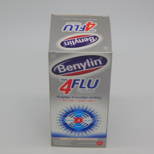 Benylin Four 4FLU Liquid – Multi-Symptom Flu Relief for Fever, Cough, Body Aches & Nasal Congestion | Ages 12+ – 200ml
