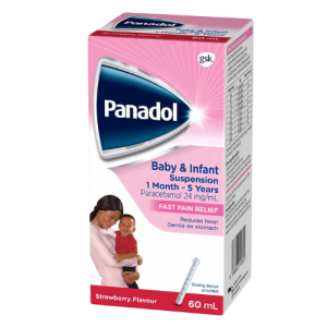 Panadol Baby & Infant Suspension 60 mL – Fast Pain & Fever Relief for Ages 1 Month to 5 Years