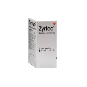 Zyrtec Oral Solution 75ml – Cetirizine Hydrochloride 0.1% | Fast Allergy Relief Antihistamine