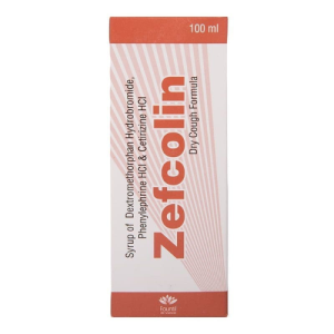 Zefcolin Syrup 100ml – Dry Cough Formula with Dextromethorphan, Phenylephrine & Cetirizine | Fast Relief