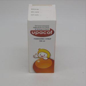 Upacof Paediatric Syrup 100ml – Diphenhydramine, Ammonium Chloride & Sodium Citrate | Cough & Cold Relief for Children