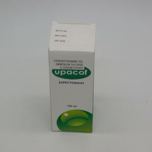 Upacof Expectorant Syrup 100ml – Diphenhydramine, Ammonium Chloride & Sodium Citrate | Wet Cough & Mucus Relief