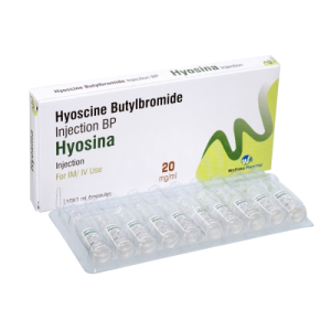 Hyosina Injection 20mg/ml – Hyoscine Butylbromide | 10 x 1ml Ampoules for IM/IV Use | Antispasmodic Relief
