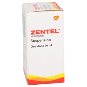 Zentel Albendazole Suspension 20ml – GSK | Single-Dose Deworming for Children & Adults