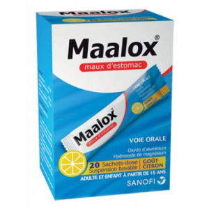 Maalox Lemon-Flavored Oral Suspension – 20 Sachets | Fast Relief for Heartburn & Indigestion